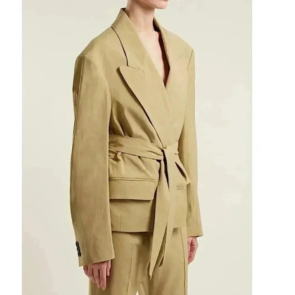 Isabel Marant New Linen Blazer Riller Size 12 Neutral Tan - Picture 4 of 17